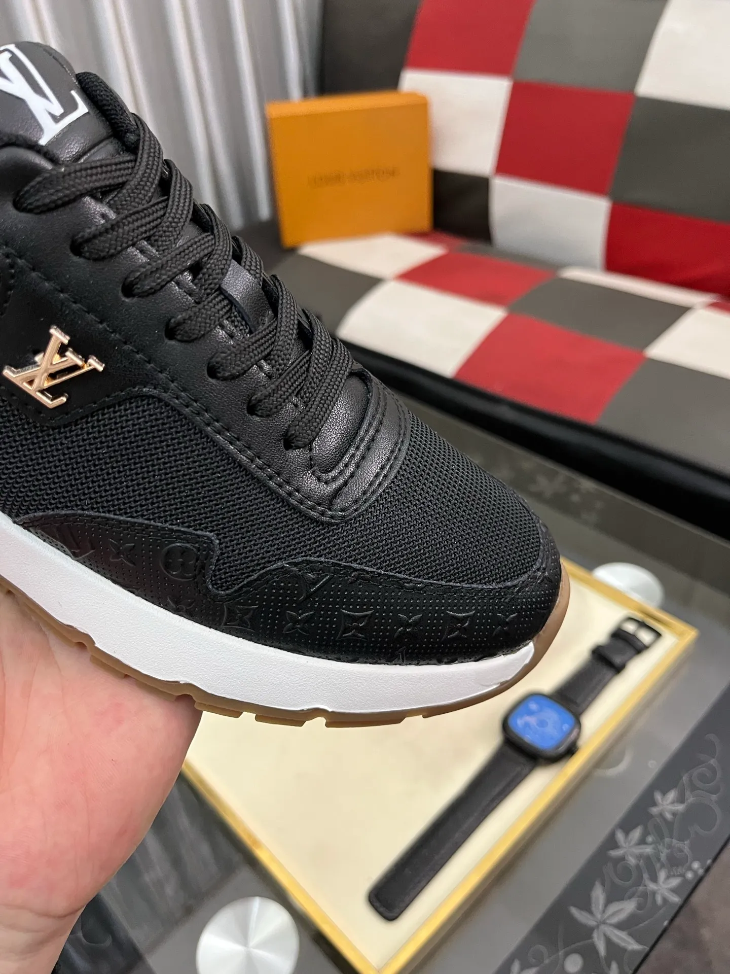 Men's shoes 💰458⌚️⌚️[Louis Vuitton LV] Dad shoes are popular casual sports shoes with outsole, breathable and comfortable, easy to walk, trendy men's versatile fly woven epoxy with ➕leather lining➕Gucci's popular original outsole, sports and running style, super comfortable. Size 38-442️⃣Colors available